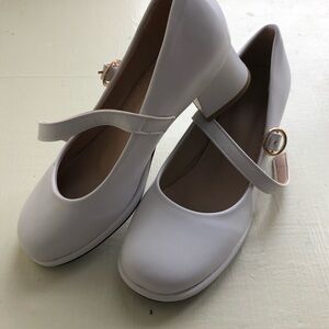 Elegant White Mary Jane Heels